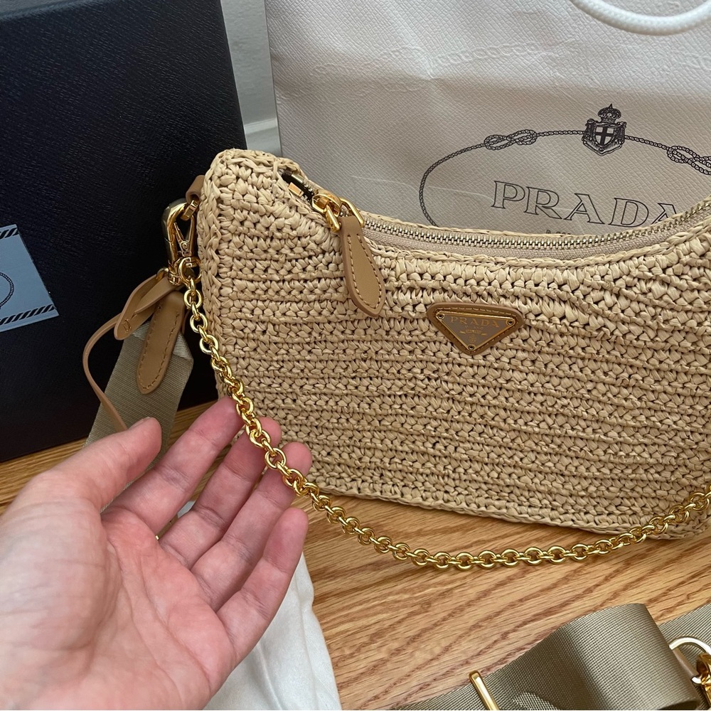 Yarn Raffia Effect Crochet Re-Edition 2005 Shoulder Bag Naturale - Picture 6 of 11